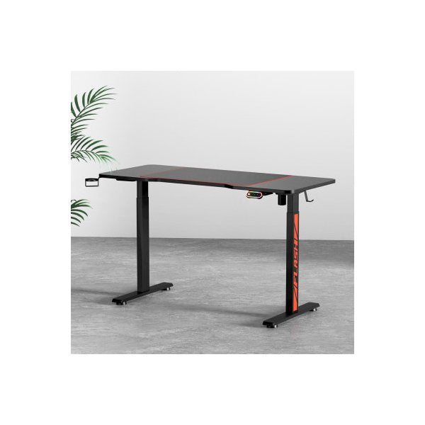 Electric Standing Gaming Desk Sit Table Rgb Light Home Office