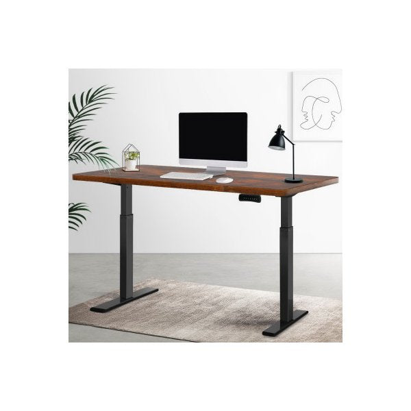 Standing Desk Electric Height Adjustable Sit Stand Desks Black Walnut