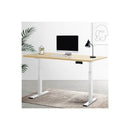 Standing Electric Height Adjustable Sit Stand Desk White Oak 140Cm