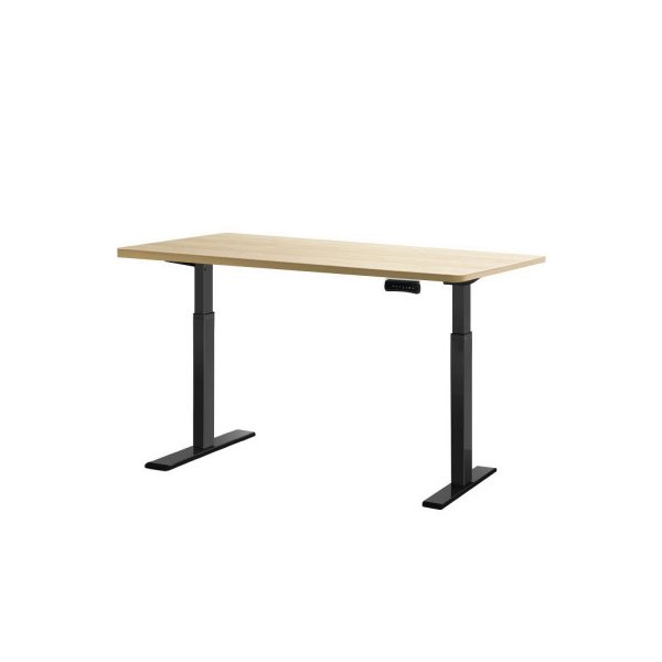 Standing Desk Electric Height Adjustable Desks Black Oak 120Cm
