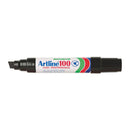 Artline 100 Permanent Marker 12Mm Chisel Black Box Of 6