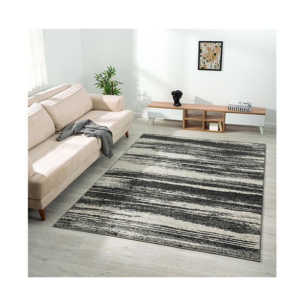 Heat Set Rugs Astrea Charcoal Heat Set Polypropylene Rug – Simply Wholesale