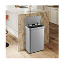 Automatic Trash Can With Lid Motion Sensor Garbage Can Silver 60 L