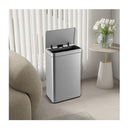 Automatic Trash Can With Lid Motion Sensor Garbage Can Silver 60 L