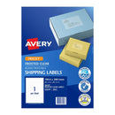 Avery Inkjet Label Clear J8567 1Up Pack Of 25 Box Of 5