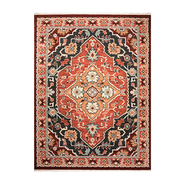 Axminster Weave Red Base Rug