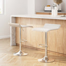 2x Bar Stools Faux Leather Chair White