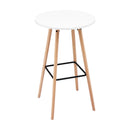 Bar Table Round Counter Kitchen Dining Desk Pub 98cm Height Wood White