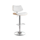 Bar Stools Kitchen Dining Chairs Gas Lift Stool Wooden Leather White