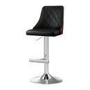 Bar Stool Bentwood Swivel Adjustable Kitchen Counter Stool Leather Black