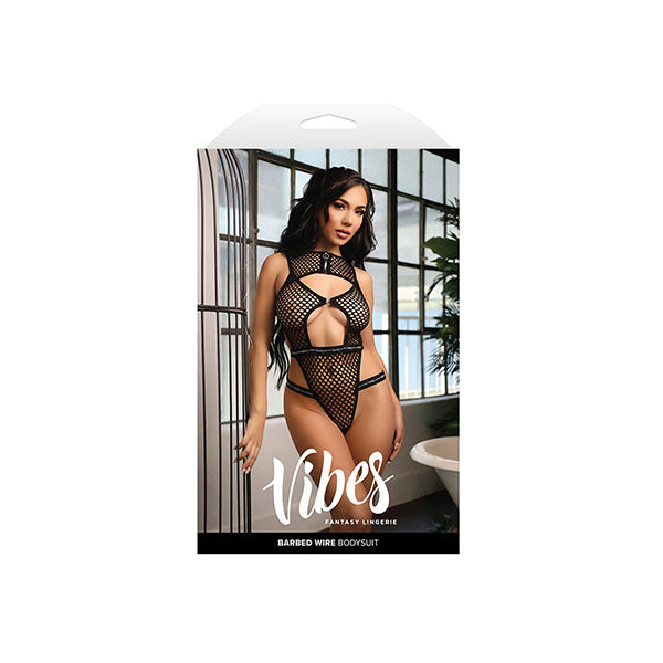 Vibes Barbed Wire Net Bodysuit M L  Black Size