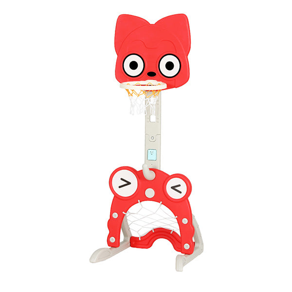 Kids Basketball Hoop Stand Adjustable 5 In 1 Sports Center Toys Set Red