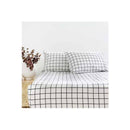 Bambury Grid Black Flannelette Fitted Sheet Set