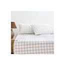 Bambury Grid Boysenberry Flannelette Fitted Sheet Set