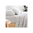 Bambury Grid Black Flannelette Sheet Set