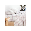 Bambury Grid Boysenberry Flannelette Sheet Set