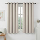 Blockout Curtains 2X 132x160cm Thermal Insulated Eyelet Drapes Beige