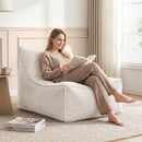 Bean Bag Chair Cover (No Filler) Soft Corduroy Stuffed Animal Storage Bean Bag Cover for Adults, Washable Lazy Sofa Cover for Living Room Bedroom, Beige