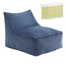Bean Bag Chair Cover with Filler Soft Corduroy DIY Stuffed Animal Storage Bean Bag for Adults, Washable Lazy Sofa for Living Room Bedroom, Blue