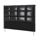 Bed Headboard Queen Bedhead PU Leather Black