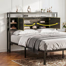 Bed Headboard Queen Storage Bedhead Charging Station Black