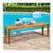 132 Cm Outdoor Acacia Wood Dining Bench Chair With Slatted Seat