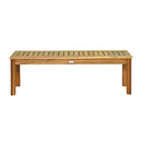 132 Cm Outdoor Acacia Wood Dining Bench Chair With Slatted Seat