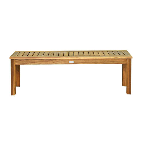 132 Cm Outdoor Acacia Wood Dining Bench Chair With Slatted Seat