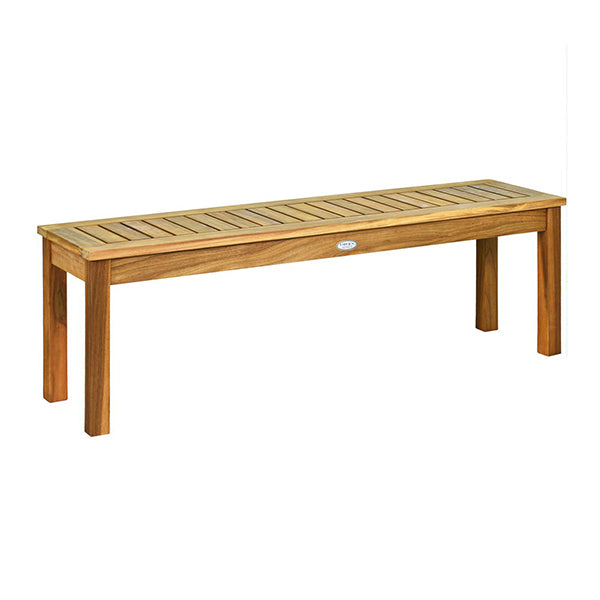 132 Cm Outdoor Acacia Wood Dining Bench Chair With Slatted Seat