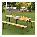 3 Pieces Outdoor Folding Picnic Table Bench Set