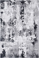 Blossom Bloom Black Grey Abstract Rug
