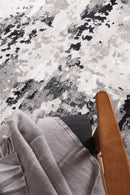 Blossom Bloom Black Grey Abstract Rug