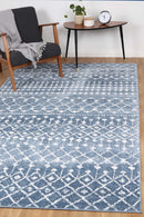 Coral Bloom Blue White Rug