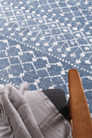 Coral Bloom Blue White Rug