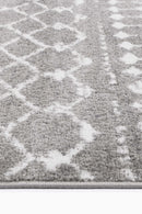 Clover Bloom Grey White Rug