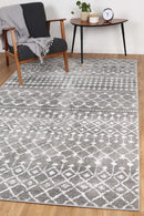 Clover Bloom Grey White Rug