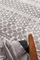 Clover Bloom Grey White Rug