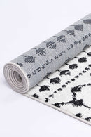 Coral Oasis Black White Tribal Rug