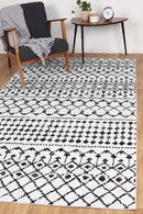 Cinder Bloom Black White Rug