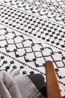 Cinder Bloom Black White Rug