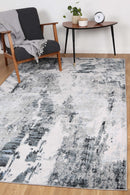 Celeste Bloom Grey Blue Abstract Rug