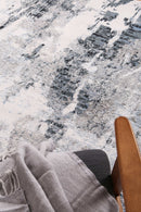 Celeste Bloom Grey Blue Abstract Rug