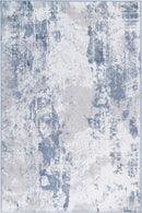 Cedar Bloom Blue White Abstract Rug