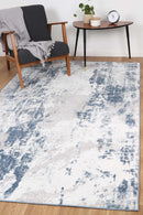Cedar Bloom Blue White Abstract Rug