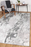 Briar Bloom Grey White Abstract Rug