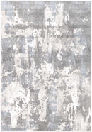 Azure Bloom Grey Blue Abstract Rug