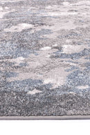Azure Bloom Grey Blue Abstract Rug
