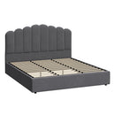 Bed Frame King Size Gas Lift Velvet Grey