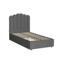 Bed Frame King Single Gas Lift Velvet Grey