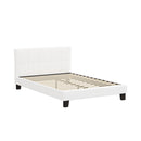 Bed Frame Double Size Base White Boucle TOFU
